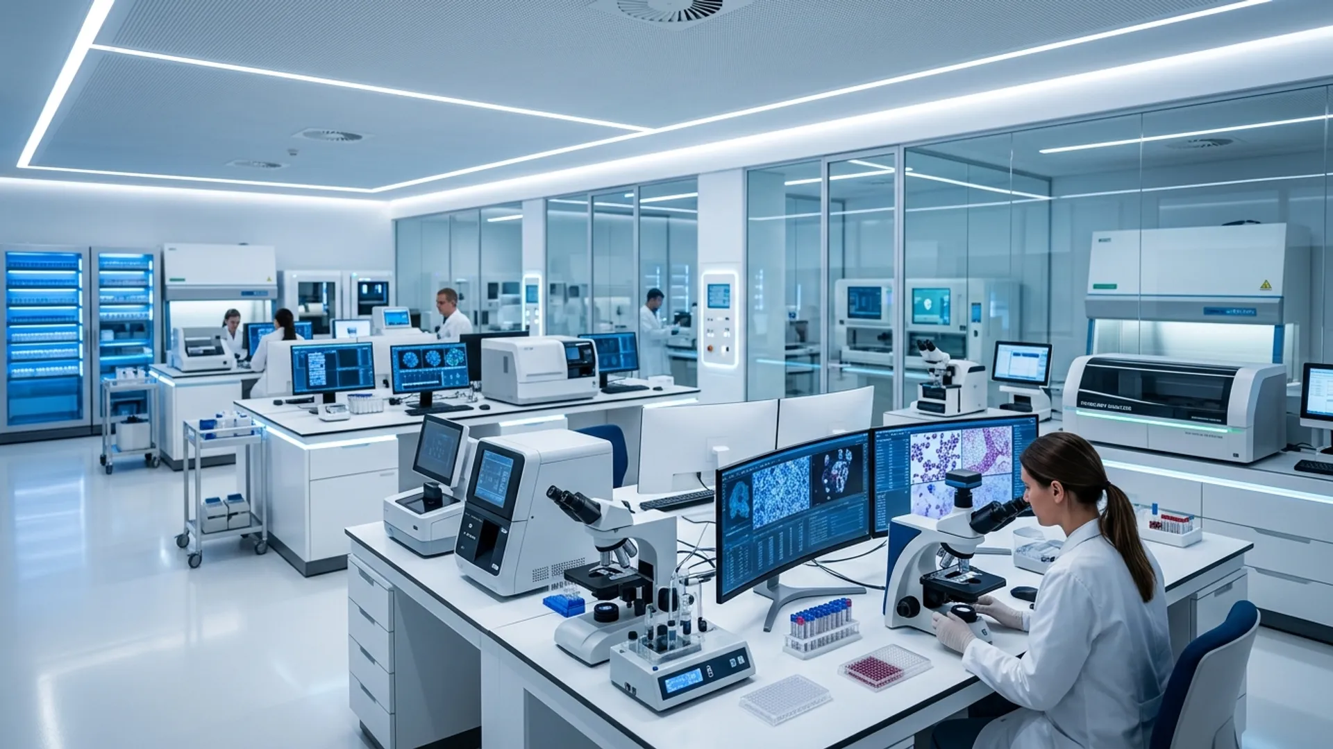 Futuristic high-tech medical laboratory